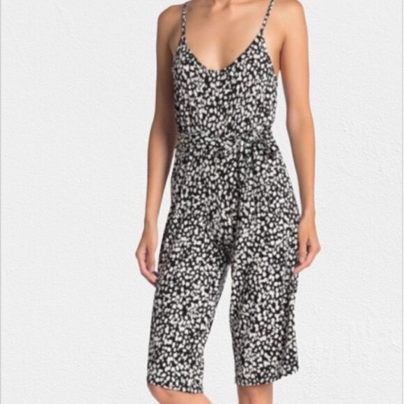 Velvet Torch Spotted Animal Print Jumpsuit Sz L - Picture 2 of 5